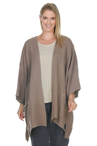 La Fixsun Linen Kimono Jacket - available in chocolate and black