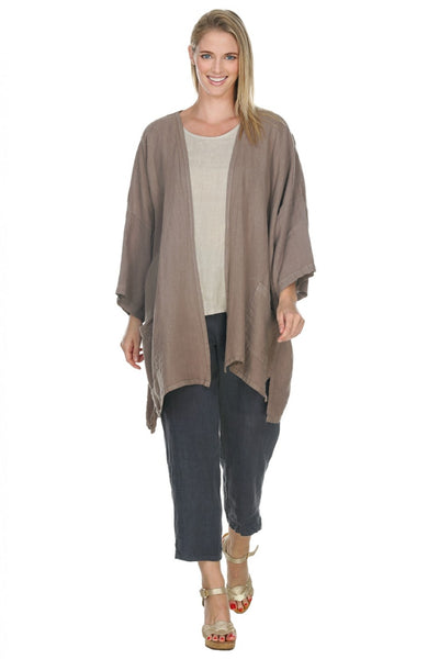 La Fixsun Linen Kimono Jacket - available in chocolate and black